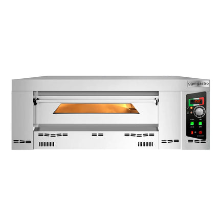GGM Gastro Gas Deck Pizza Oven - Single Deck - Refractory Stone Deck - 9 - Ø 34cm (34 cm) - 230V Single Phase - Mechanical Controls - up to 450°C