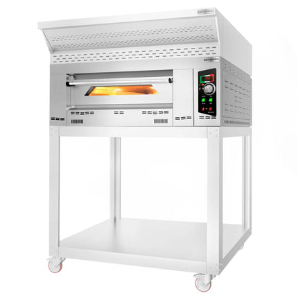 GGM Gastro Gas Deck Pizza Oven - Single Deck - Refractory Stone Deck - 9 - Ø 34cm (34 cm) - 230V Single Phase - Mechanical Controls - up to 450°C