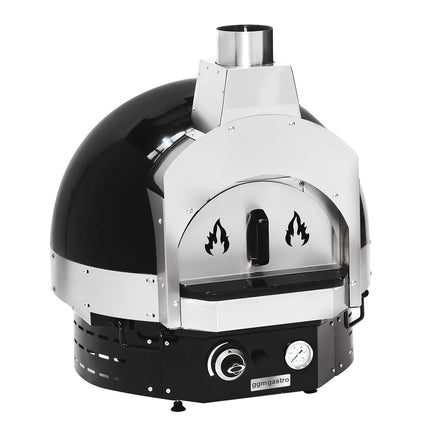 GGM Gastro Gas Deck Pizza Oven - Single Deck - Stone Deck - 1 x Ø 70cm (70.1 cm) - Mechanical Controls - Black - up to 400°C - incl. Base frame