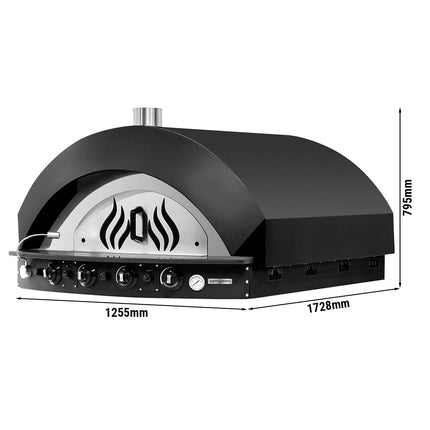 GGM Gastro Gas Deck Pizza Oven - Single Deck - Stone Deck - 11 - Ø 25cm (25.4 cm) - Black - up to 400°C