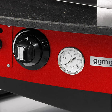 GGM Gastro Gas Deck Pizza Oven - Single Deck - Stone Deck - 11 - Ø25cm (25.4 cm) - Mechanical Controls - Red - up to 400°C