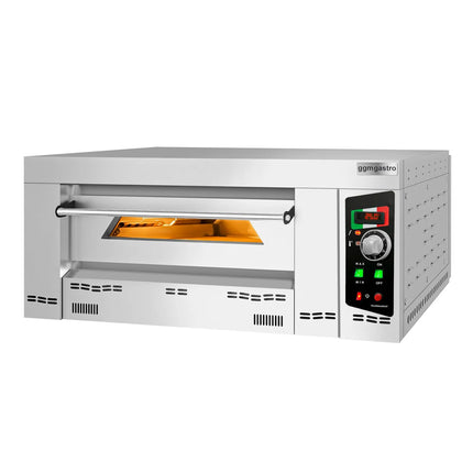 GGM Gastro Gas Deck Pizza Oven - Single Deck - Stone Deck - 4 x Ø 34cm (34 cm) - 230V Single Phase - Mechanical Controls - up to 450°C