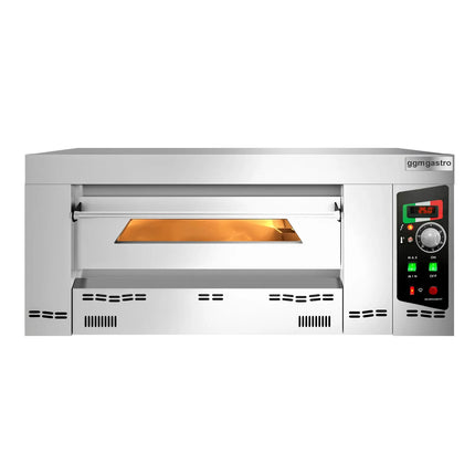 GGM Gastro Gas Deck Pizza Oven - Single Deck - Stone Deck - 4 x Ø 34cm (34 cm) - 230V Single Phase - Mechanical Controls - up to 450°C