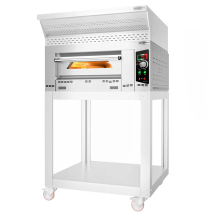 GGM Gastro Gas Deck Pizza Oven - Single Deck - Stone Deck - 4 x Ø 34cm (34 cm) - 230V Single Phase - Mechanical Controls - up to 450°C