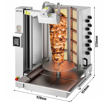 GGM Gastro Gas Doner Kebab Grill - 10 Burner - up to 150kg - 26.6kW - incl. 1 skewer & grease tray