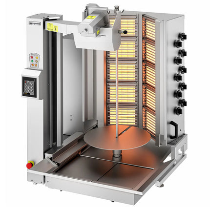 GGM Gastro Gas Doner Kebab Grill - 10 Burner - up to 150kg - 26.6kW - incl. 1 skewer & grease tray