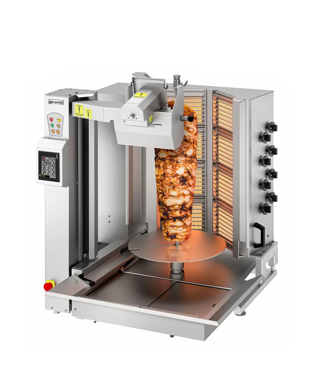 GGM Gastro Gas Doner Kebab Grill - 8 Burner - up to 130kg - 26.6kW - incl. 1 skewer & drip tray