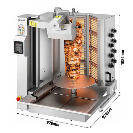 GGM Gastro Gas Doner Kebab Grill - 8 Burner - up to 130kg - 26.6kW - incl. 1 skewer & drip tray