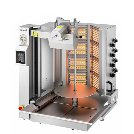 GGM Gastro Gas Doner Kebab Grill - 8 Burner - up to 130kg - 26.6kW - incl. 1 skewer & drip tray