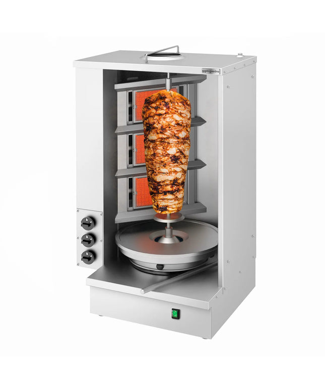 GGM Gastro Gas Doner Kebab Grill (Shawarma/Gyros) - 3 Burner - up to 40kg - 8.10kW - Countertop