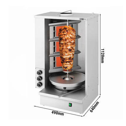 GGM Gastro Gas Doner Kebab Grill (Shawarma/Gyros) - 3 Burner - up to 40kg - 8.10kW - Countertop
