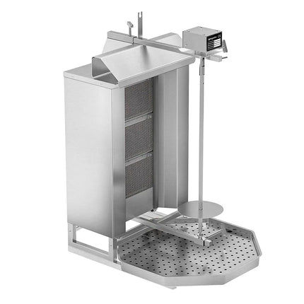 GGM Gastro Gas Doner Kebab Grill (Shawarma/Gyros) - 3 Burner - up to 40kg - 9.75kW - Countertop - incl. 2 splash guards & 2 double doors