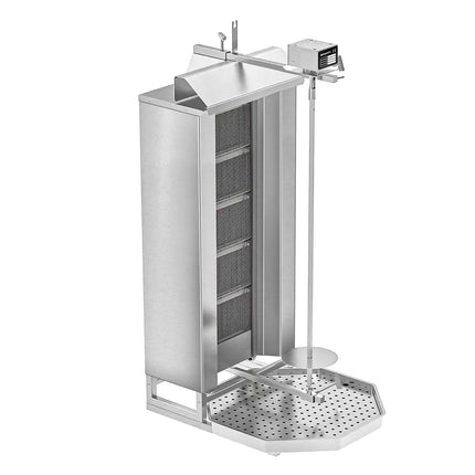GGM Gastro Gas Doner Kebab Grill (Shawarma/Gyros) - 5 Burner - up to 80kg - 16.25kW - Countertop - incl. 2 splash guards & 2 double doors