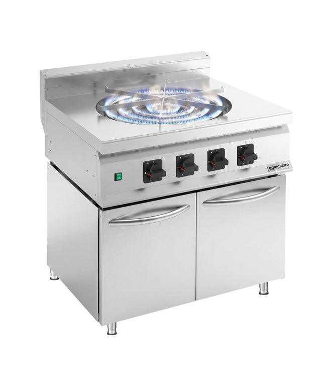 GGM Gastro Gas Hob - 10kW - 1 burner - with base cabinet - 2 doors