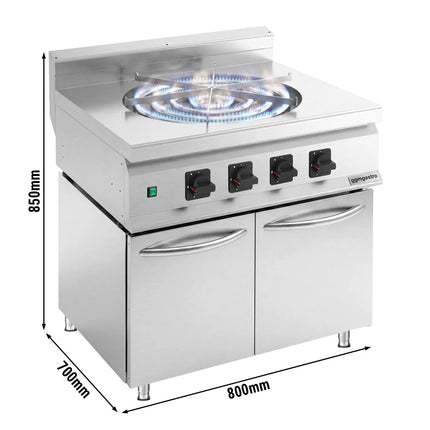 GGM Gastro Gas Hob - 10kW - 1 burner - with base cabinet - 2 doors