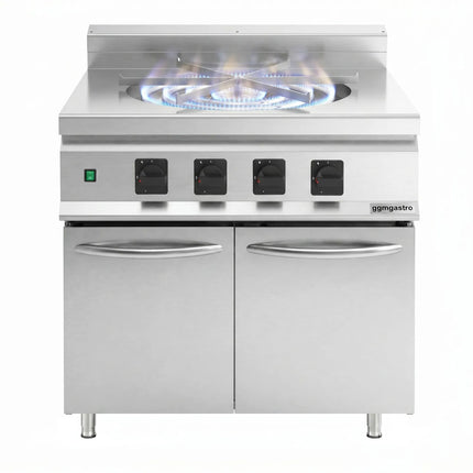 GGM Gastro Gas Hob - 10kW - 1 burner - with base cabinet - 2 doors
