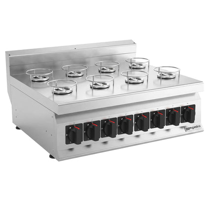 GGM Gastro Gas Hob - 22kW - 8 burners - with base cabinet - 2 doors