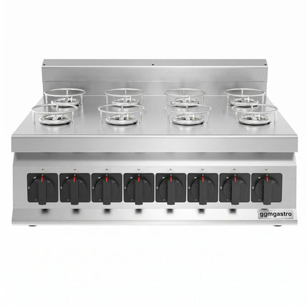 GGM Gastro Gas Hob - 22kW - 8 burners - with base cabinet - 2 doors