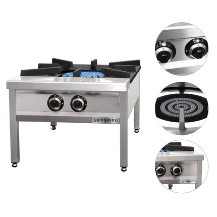 GGM Gastro Gas Hob - 27kW - 2 burners