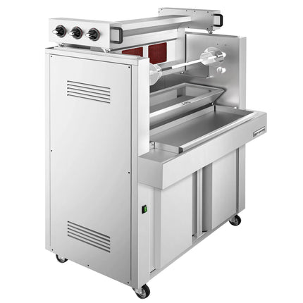 GGM Gastro Gas Horizontal Kebab Grill (Cağ Kebab) - 9.8kW - up to 85kg - Floor-standing - on castors
