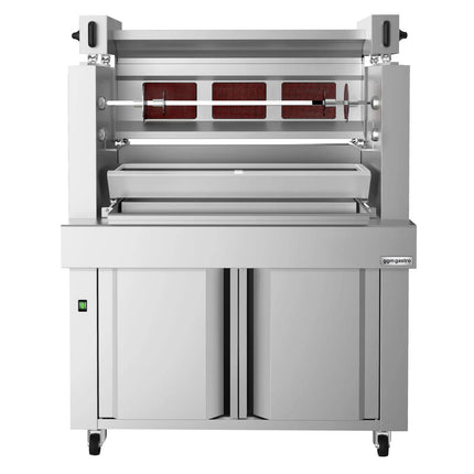 GGM Gastro Gas Horizontal Kebab Grill (Cağ Kebab) - 9.8kW - up to 85kg - Floor-standing - on castors