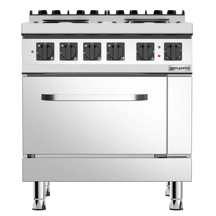 GGM Gastro Gas Oven Range - 15.2kW - 4 plates - with Gas Oven Static Oven - 6kW