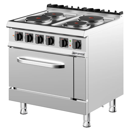 GGM Gastro Gas Oven Range - 15.2kW - 4 plates - with Gas Oven Static Oven - 6kW