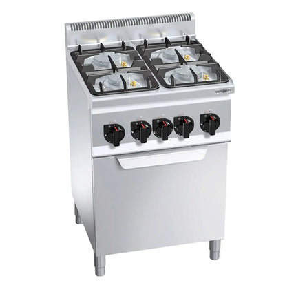 GGM Gastro Gas Oven Range - 19kW - 4 burners - with Electric Oven Convection Oven - 3kW