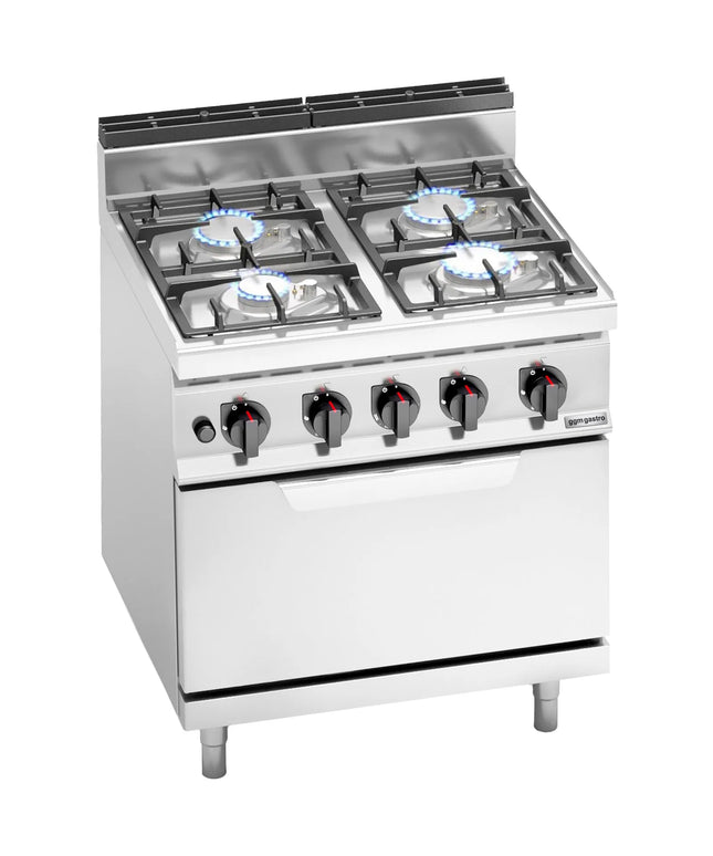 GGM Gastro Gas Oven Range - 29.3kW - 4 burners - with Gas Oven Static Oven - 7.8kW