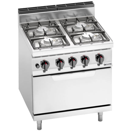 GGM Gastro Gas Oven Range - 29.3kW - 4 burners - with Gas Oven Static Oven - 7.8kW