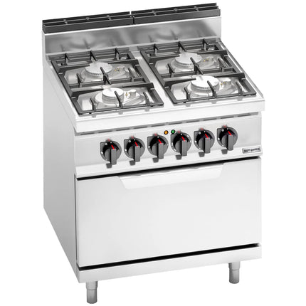 GGM Gastro Gas Oven Range - 29kW - 4 burners - with Electric Oven Static Oven - 7.5kW