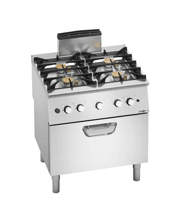 GGM Gastro Gas Oven Range - 31.8kW - 4 burners - with Gas Oven Static Oven - 7.8kW