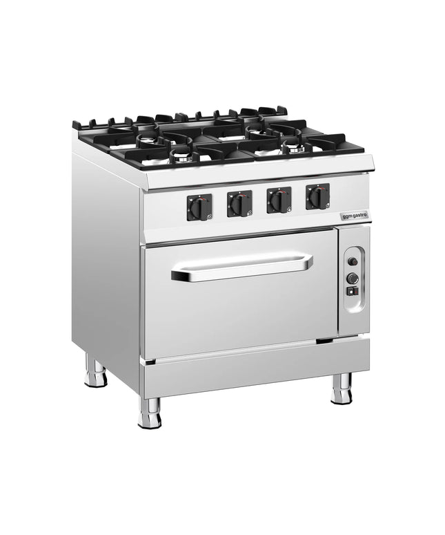 GGM Gastro Gas Oven Range - 32kW - 4 burners - with Gas Oven Static Oven - 6kW