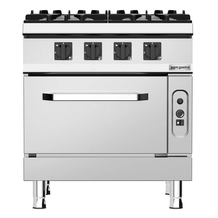 GGM Gastro Gas Oven Range - 32kW - 4 burners - with Gas Oven Static Oven - 6kW
