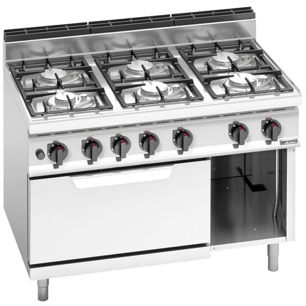 GGM Gastro Gas Oven Range - 33.5kW - 6 burners - with Gas Oven Static Oven - 7.8kW