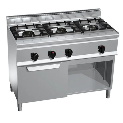 GGM Gastro Gas Oven Range - 34.5kW - 3 burners - with Gas Oven Static Oven - 3.5kW