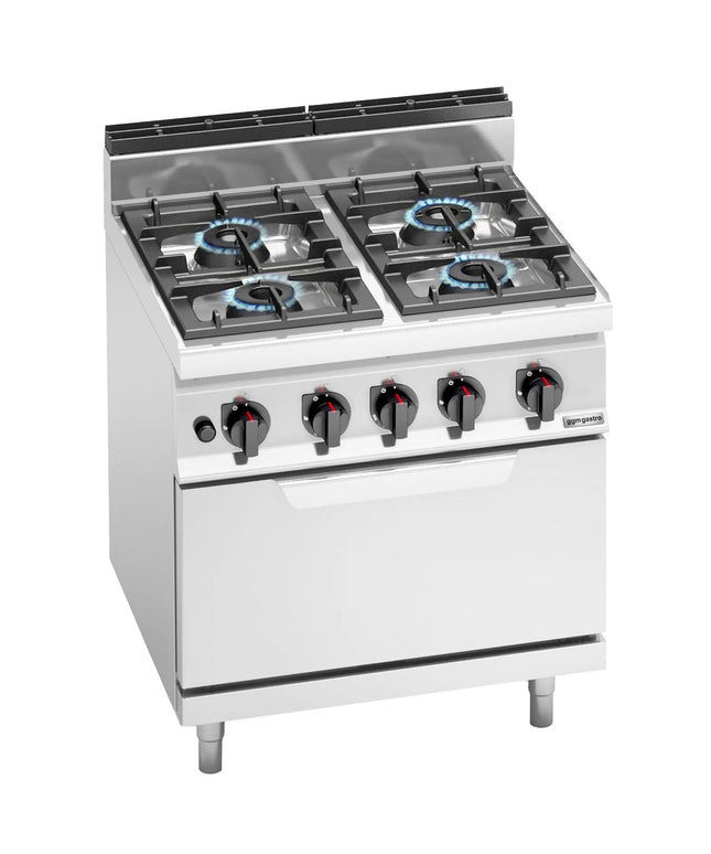 GGM Gastro Gas Oven Range - 35.8kW - 4 burners - with Gas Oven Static Oven - 7.8kW