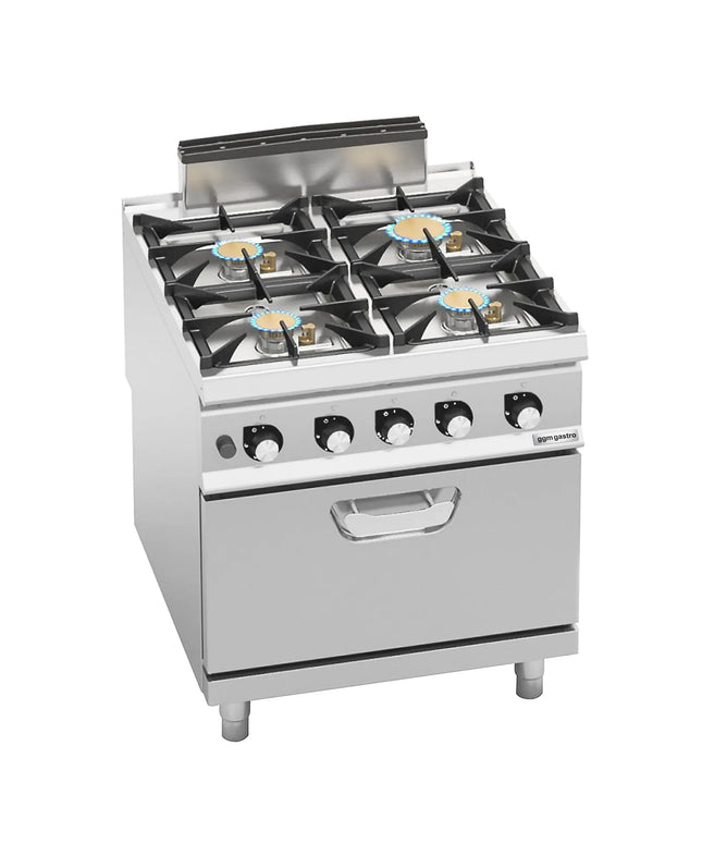 GGM Gastro Gas Oven Range - 35.8kW - 4 burners - with Gas Oven Static Oven - 7.8kW