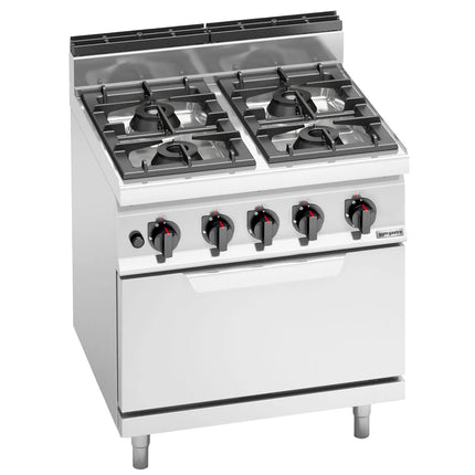 GGM Gastro Gas Oven Range - 35.8kW - 4 burners - with Gas Oven Static Oven - 7.8kW