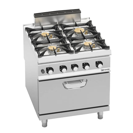 GGM Gastro Gas Oven Range - 35.8kW - 4 burners - with Gas Oven Static Oven - 7.8kW