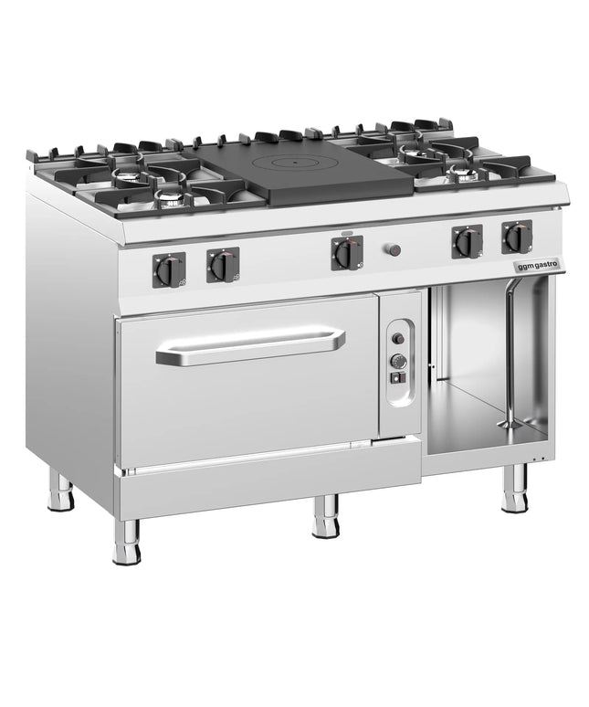 GGM Gastro Gas Oven Range - 39.5kW - 5 burners - with Gas Oven Static Oven - 6kW