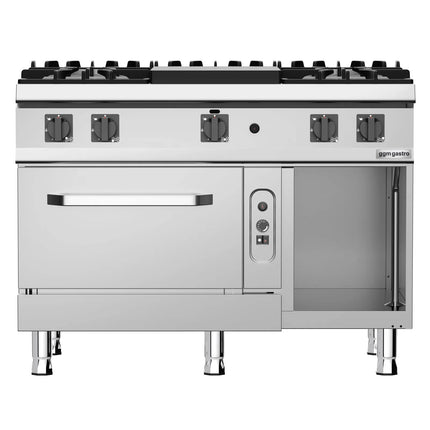 GGM Gastro Gas Oven Range - 39.5kW - 5 burners - with Gas Oven Static Oven - 6kW
