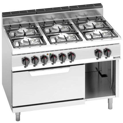 GGM Gastro Gas Oven Range - 41kW - 6 burners - with Electric Oven Static Oven - 7.5kW