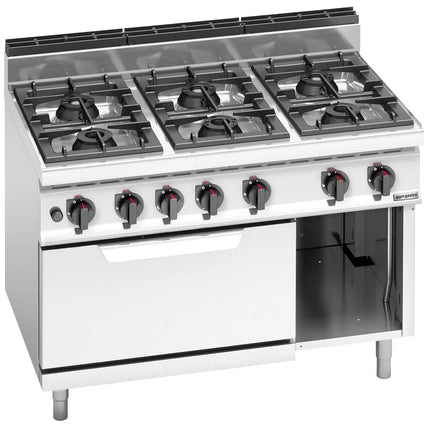 GGM Gastro Gas Oven Range - 42kW - 6 burners - with Gas Oven Static Oven - 7kW