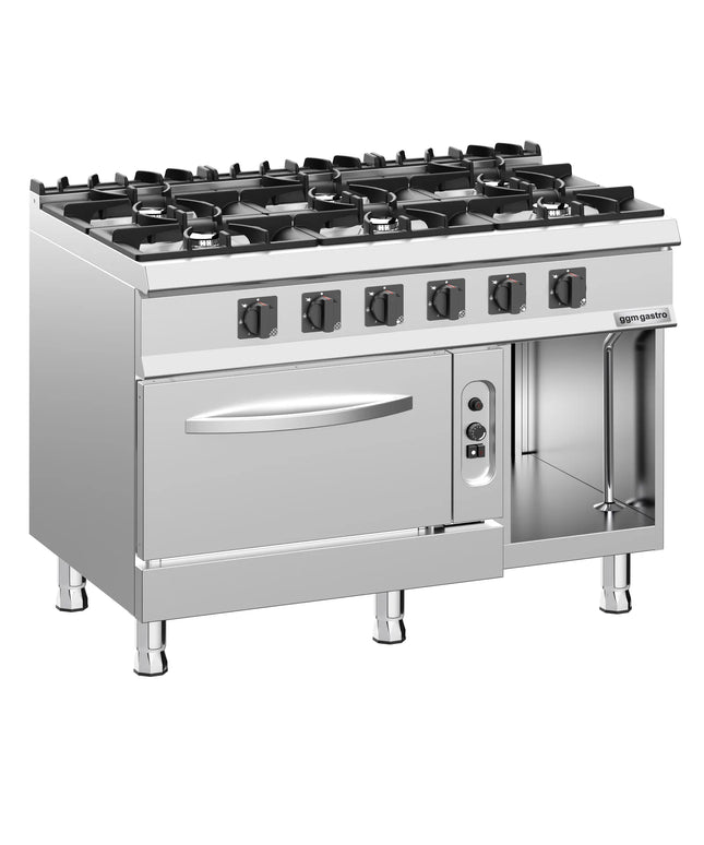 GGM Gastro Gas Oven Range - 45kW - 6 burners - with Gas Oven Static Oven - 6kW