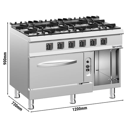 GGM Gastro Gas Oven Range - 45kW - 6 burners - with Gas Oven Static Oven - 6kW