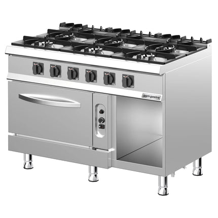 GGM Gastro Gas Oven Range - 45kW - 6 burners - with Gas Oven Static Oven - 6kW