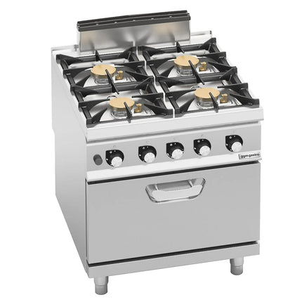 GGM Gastro Gas Oven Range - 47.8kW - 4 burners - with Gas Oven Static Oven - 7.8kW