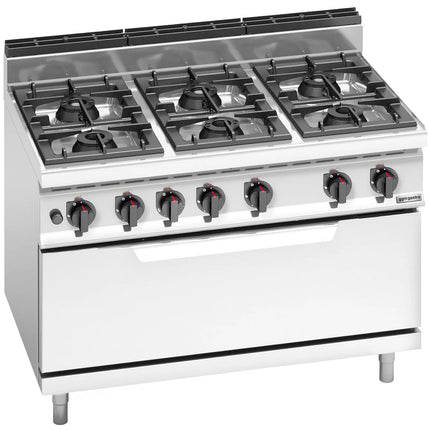 GGM Gastro Gas Oven Range - 54kW - 6 burners - with Gas Oven Static Oven - 12kW
