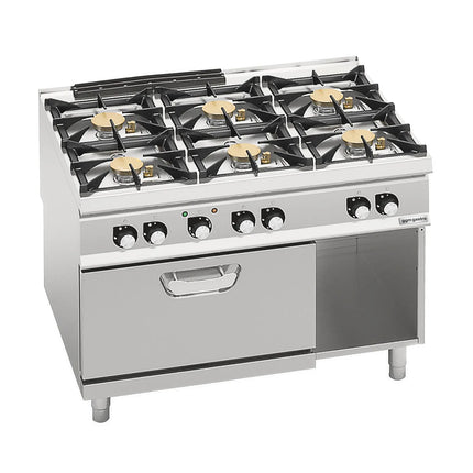 GGM Gastro Gas Oven Range - 64.68kW - 6 burners - with Electric Oven Convection Oven - 4.68kW
